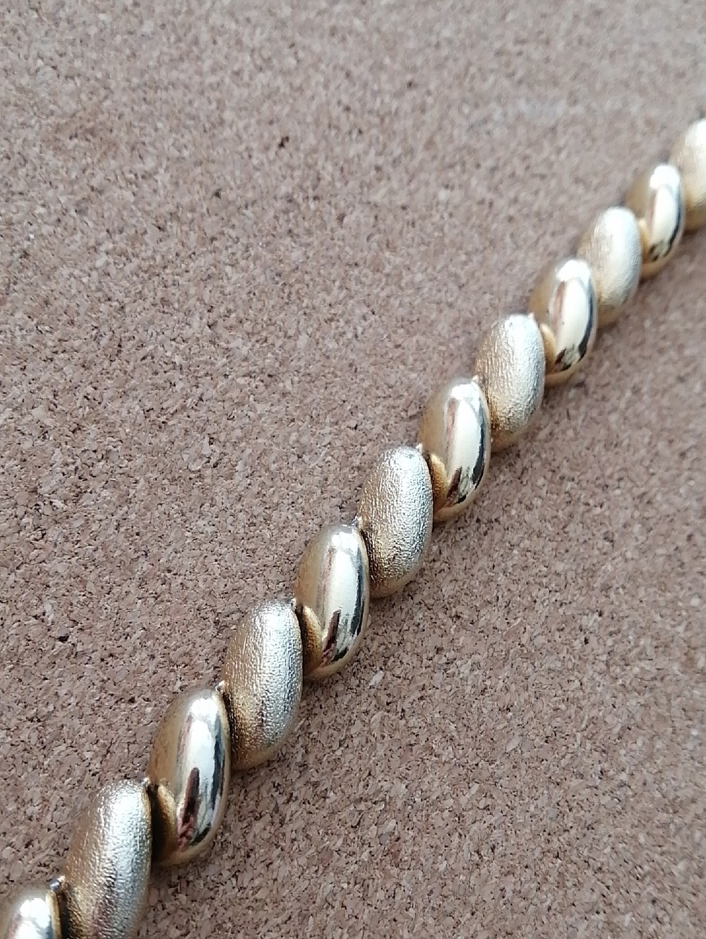 Gold-Tone Twisted Brushed And Glossy Vintage Bracelet 7.25"